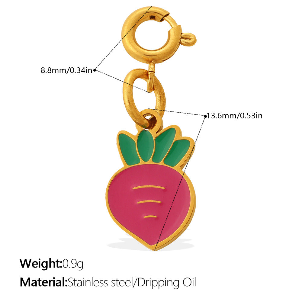 Country-style Cute Vegetable Series Jewelry Clasp Pendant Stainless Steel DIY Bracelet And Necklace Accessories