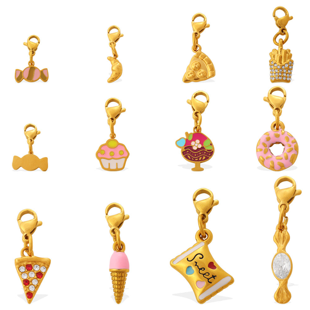 Cute And Sweet Style Pizza Candy Food Series Lobster-shaped Pendant For DIY Bracelet Or Necklace, Exquisite Accessories