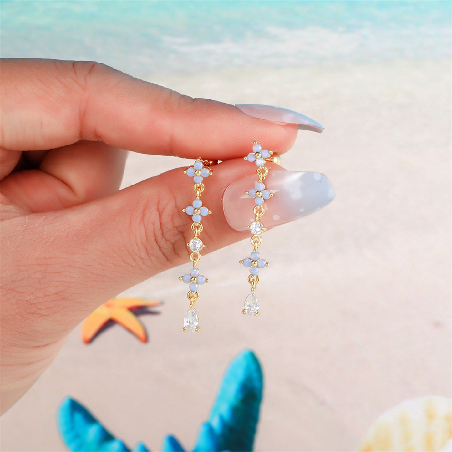 Korean-style Tassel Flower Screw Ball Ear Cartilage Piercing