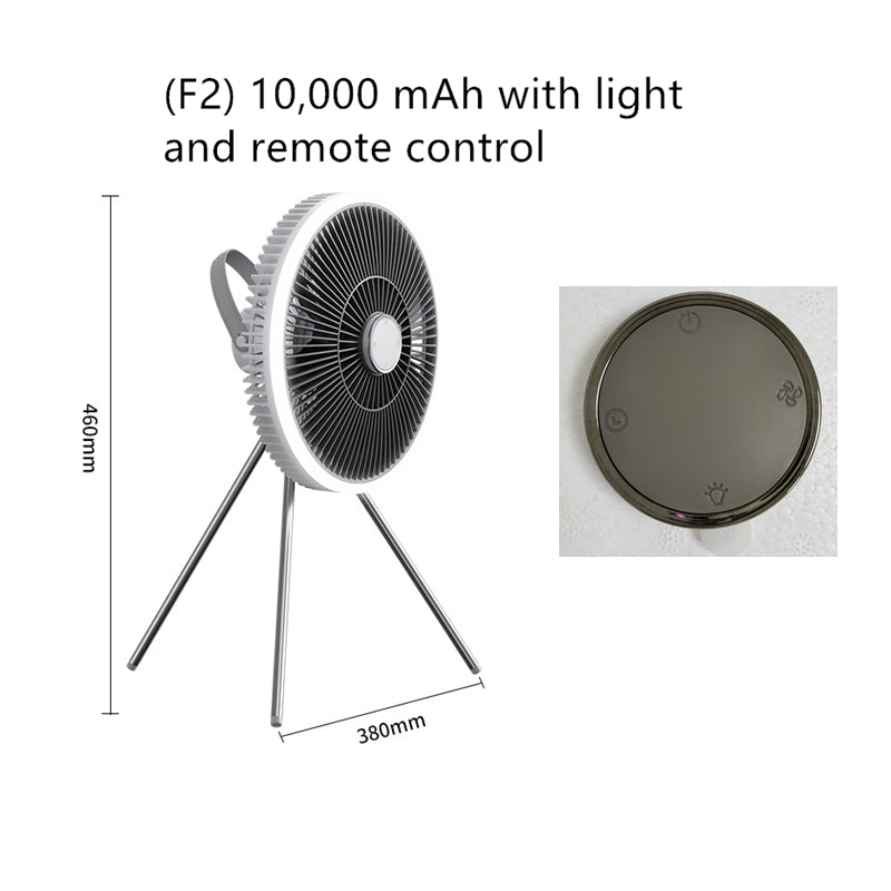 Outdoor Camping Fan Portable USB Rechargeable Camping Tent Tripod Fan Mini Hanging Ceiling Fan Stand Air Cooling Fan Lantern