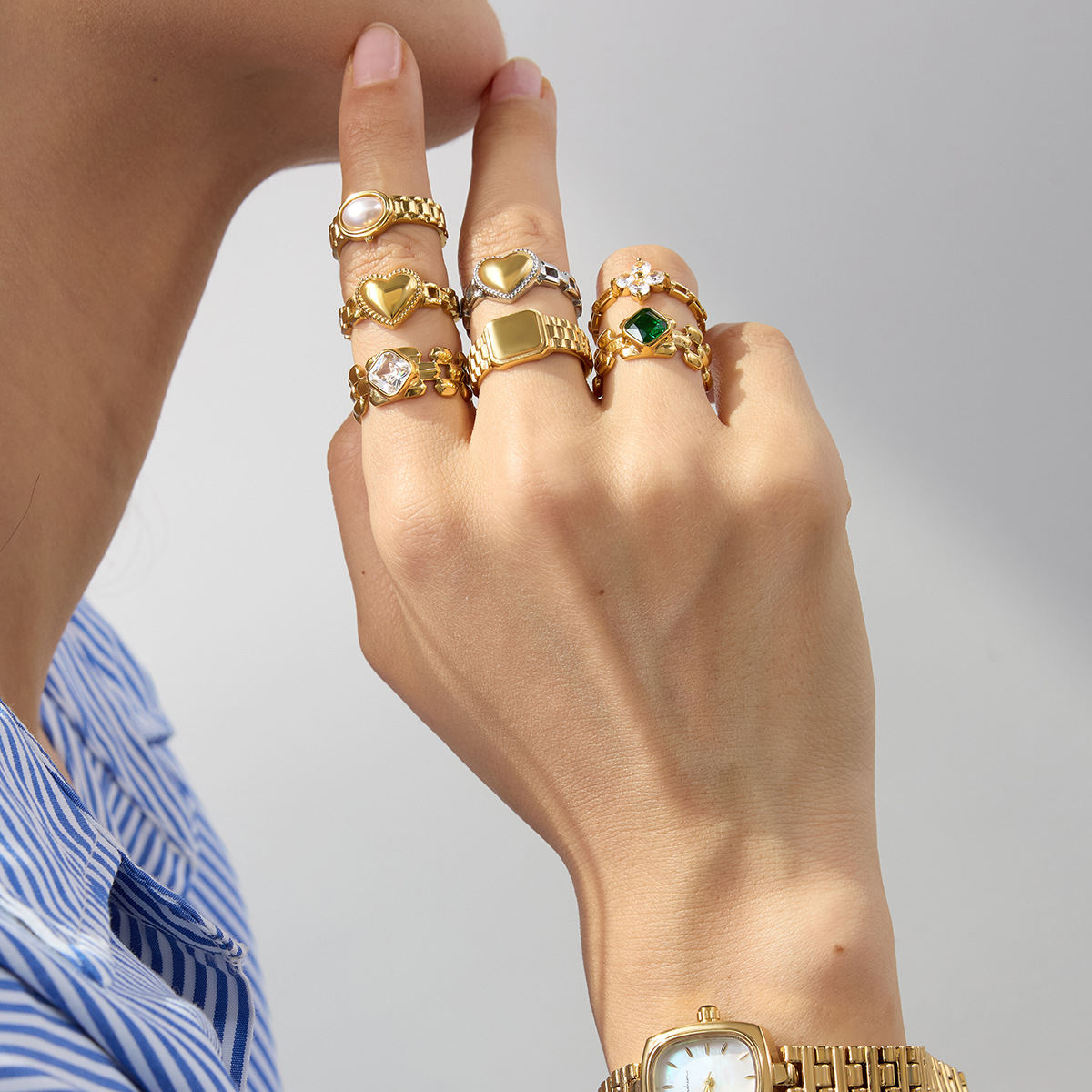 Ring Titanium Steel No Fading Female Accessories