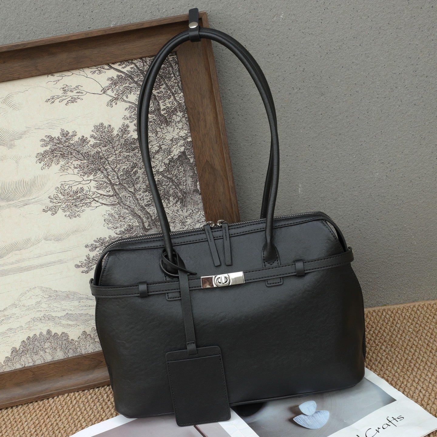 Popular New Retro Genuine Leather Tote Bag In Europe And America, High-End Feel, Large Capacity, Perfect For Commuting, Versatile Shoulder And Underarm Bag