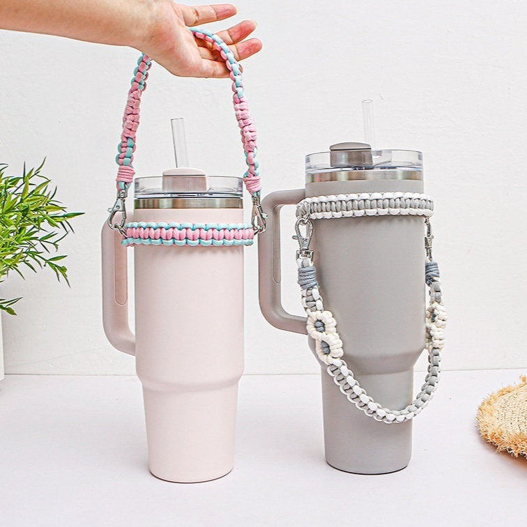 Handmade Knitted Belt Food Grade Silicone Ring Cup Sleeve