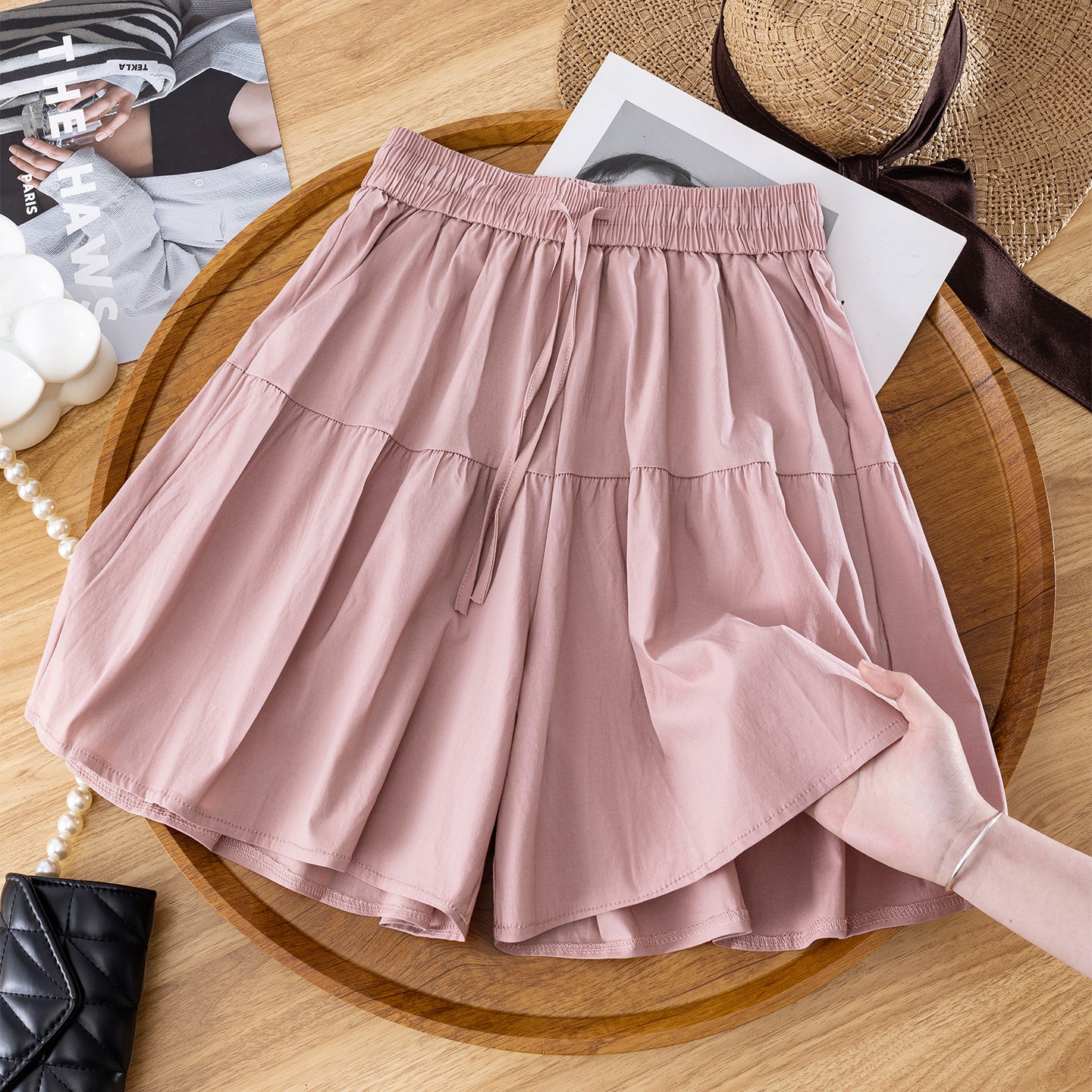 New Summer Lightweight Capri Pants High-waisted Culottes
