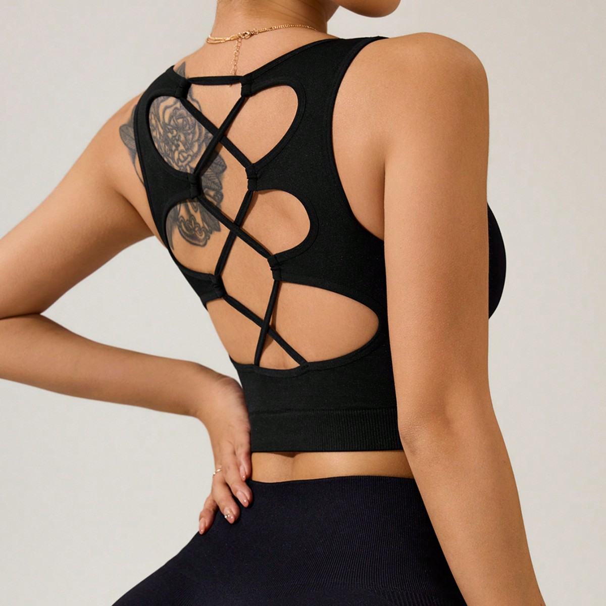 Women's Yoga Top Summer Seamless Quick-Dry Four-Way Stretch Backless