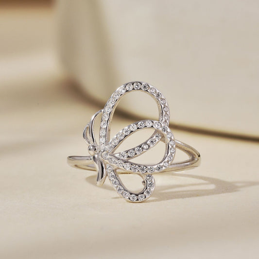 Japanese And Korean Light Luxury S925 Sterling Silver Ring Female Zircon Inlaid High Sense