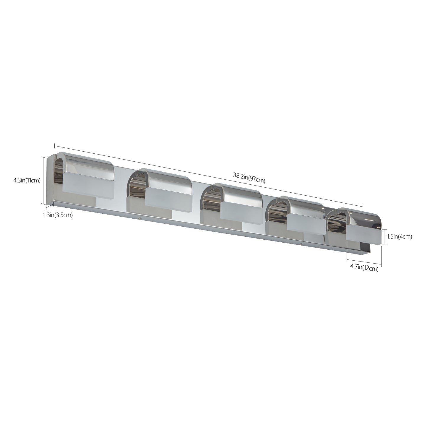Modern Bathroom Vanity Lighting 5-Light LED Vanity Lights Over Mirror Bath Wall Lighting