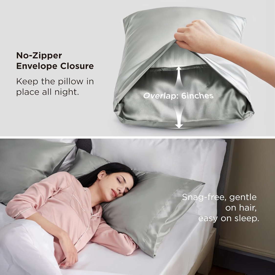 Satin Pillowcase, Similar To Silk Pillow Cases Queen Size Set Of 2, Cooling Pillow Case Covers With Envelope Closure, Room Decor Gifts For Women Men