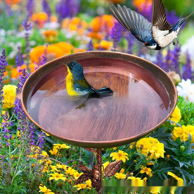 Retro Iron Art Decorative Bird Feeding Flowerpot