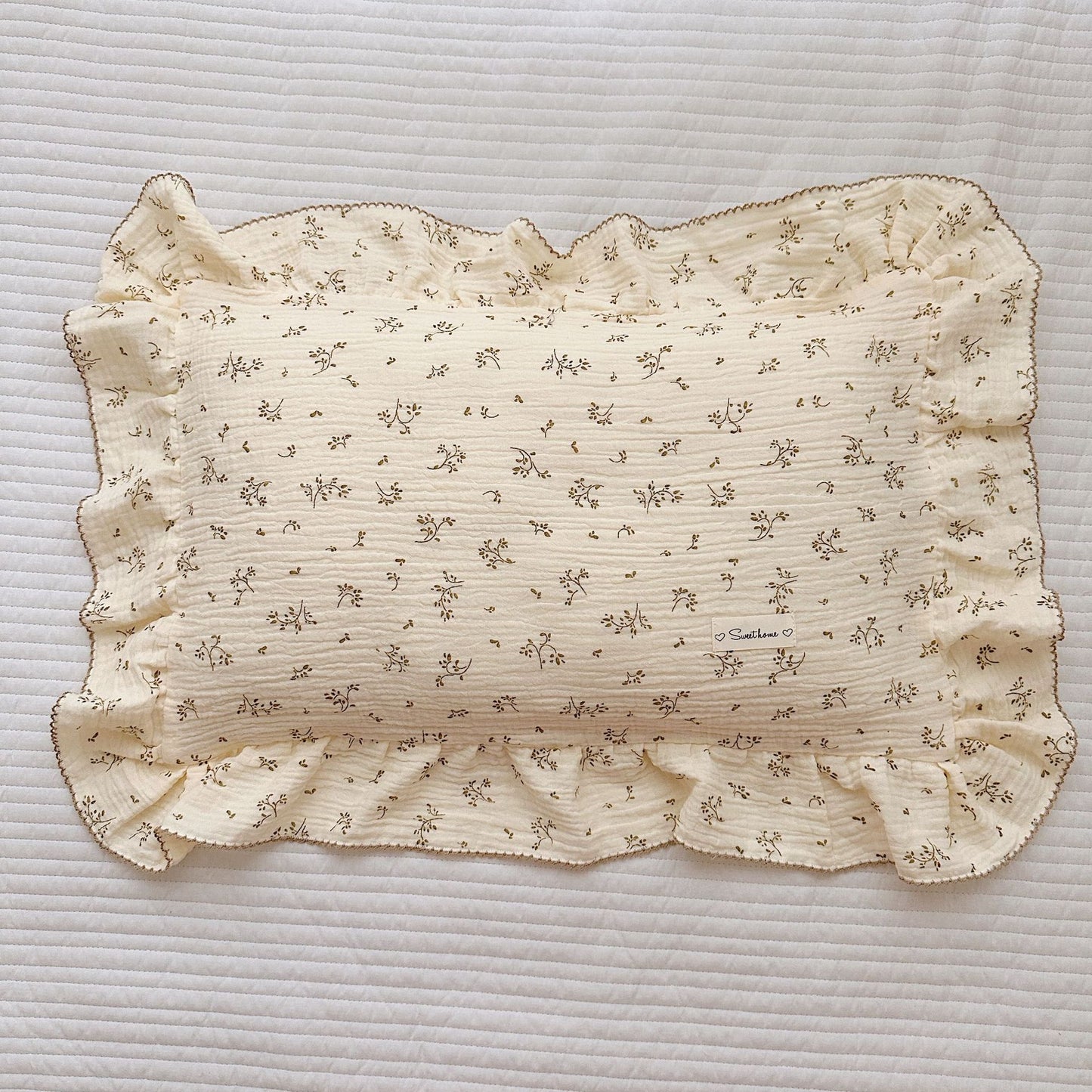 Korean-style Floral Cotton Gauze Pillowcase