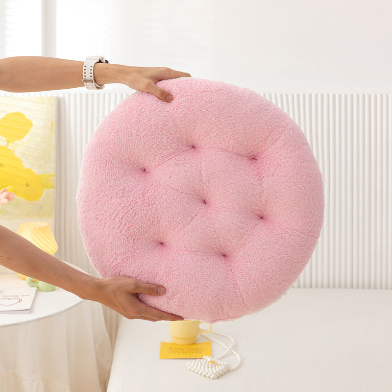 Thickened Winter Lambswool Seat Cushion Round Chair Pad Office Computer Chair
