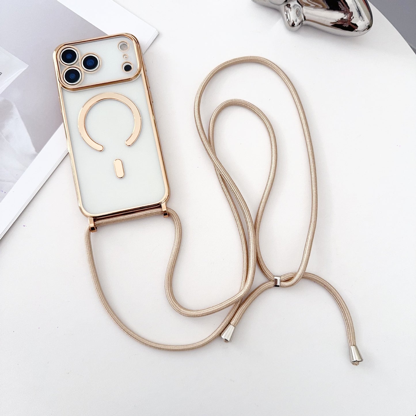Magnetic Wireless Charging Lanyard Phone Case