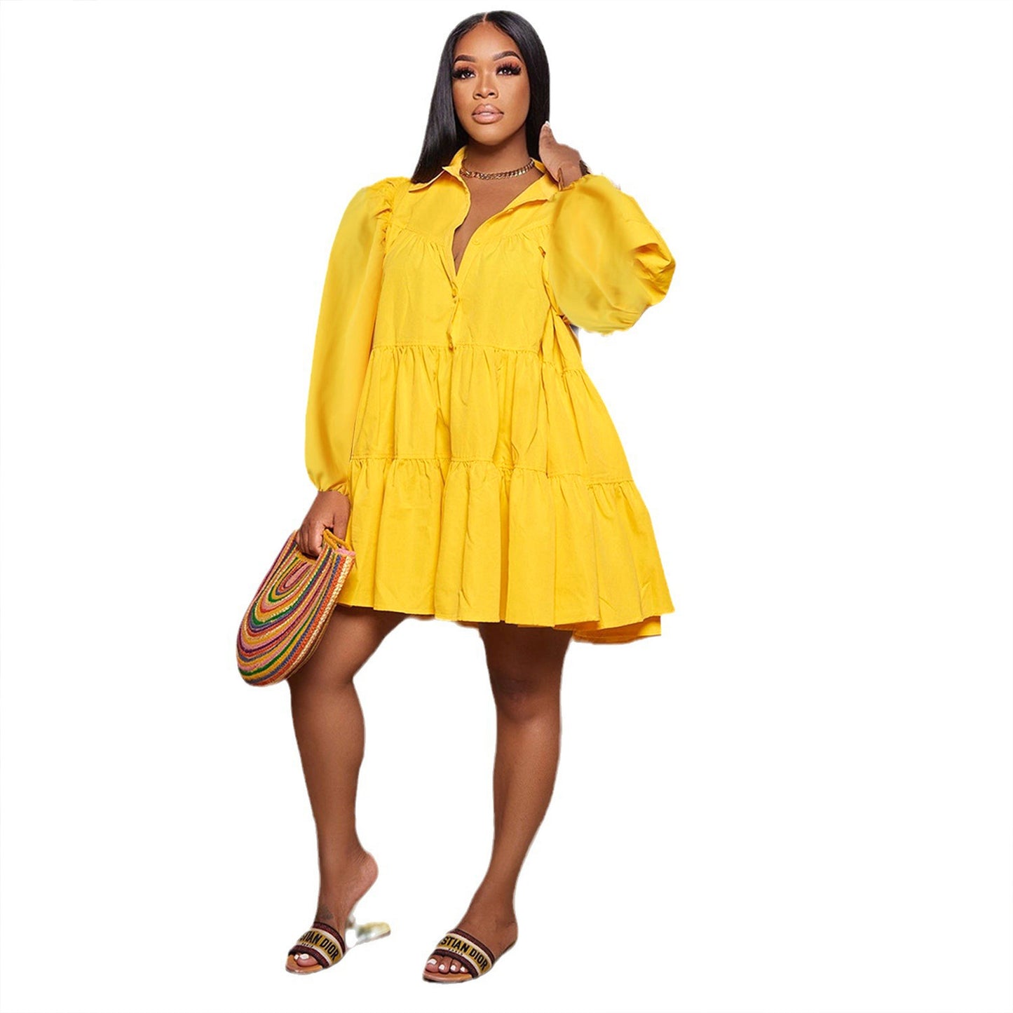 Womens Best-selling Casual Loose-fit Long-sleeve Dress