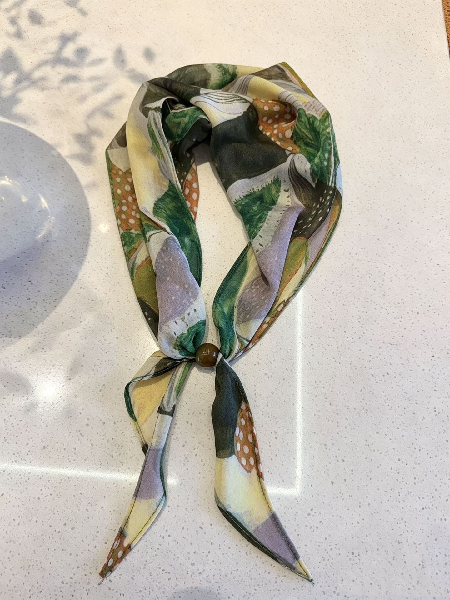 Korean-style Retro Floral Silk Scarf For Women