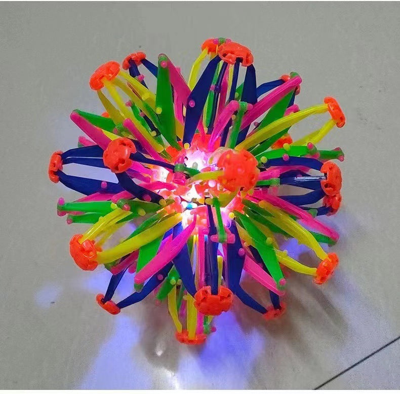 Glowing Magic Telescopic Ball - Expanding Blooming Toy for Kids Outdoor Play Night Market Street Vendor Supply