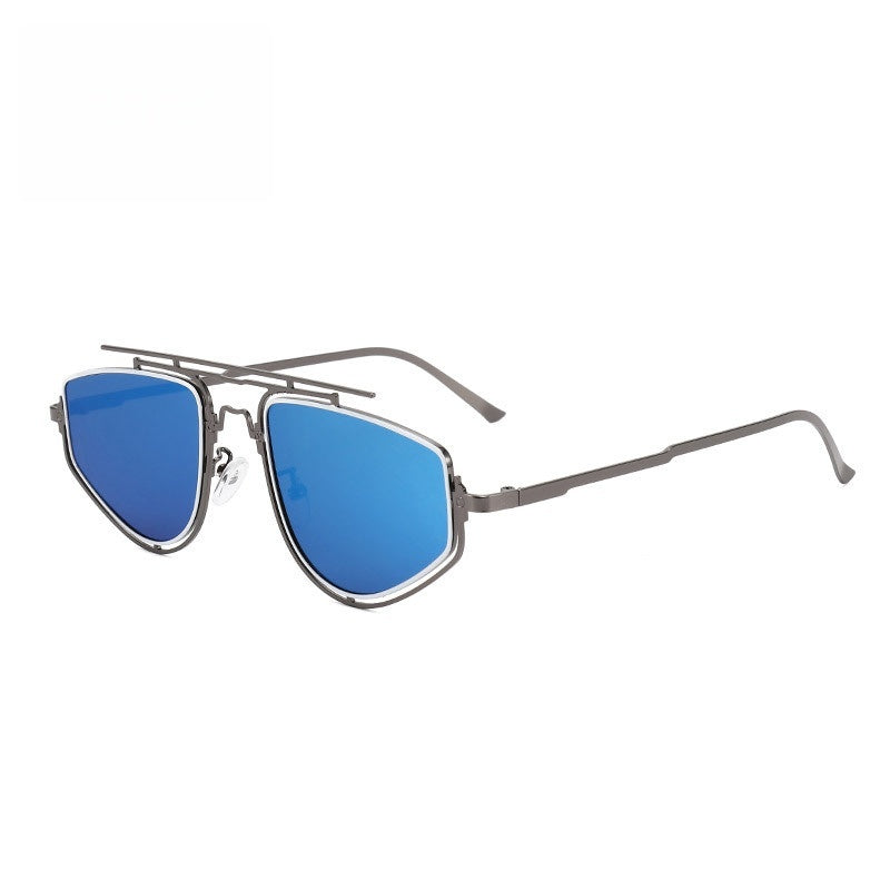Retro Double Frame Sunglasses - Unisex UV Protection Fashion Eyewear with Unique Design for Daily Wear