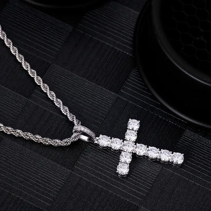 Classic Braided-hair Micro-paved Pendant Necklace