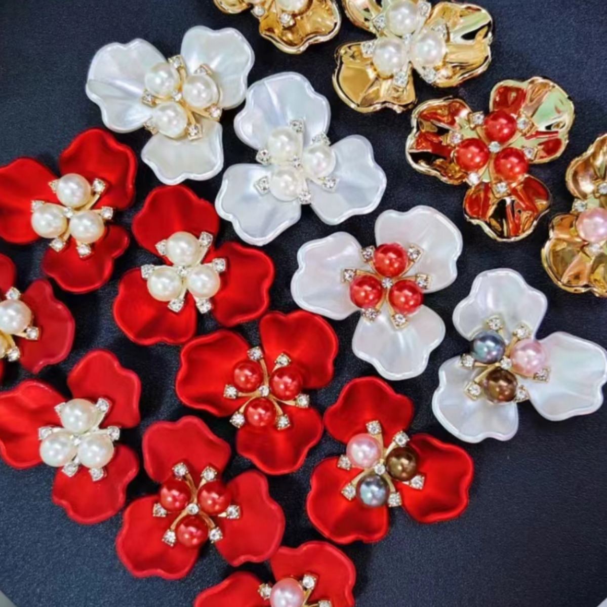 Pearl Rose Hair Accessories Diy Alloy Accessories