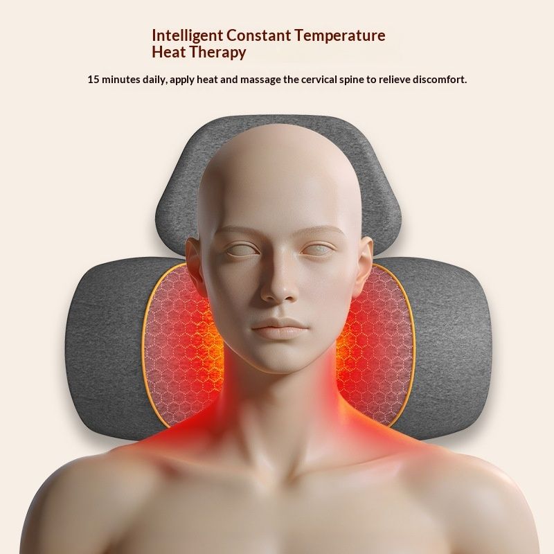 Smart Heated Vibration Waist And Neck Support Pillow Massager