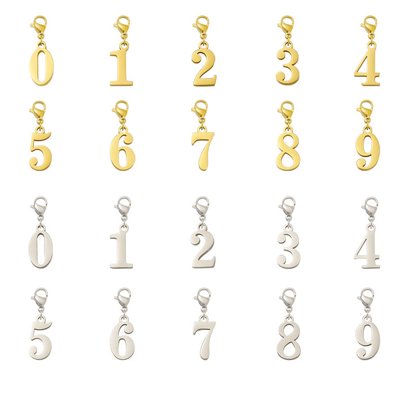 Titanium Steel Bracelet And Necklace Accessories With Birthday Number And Age Design