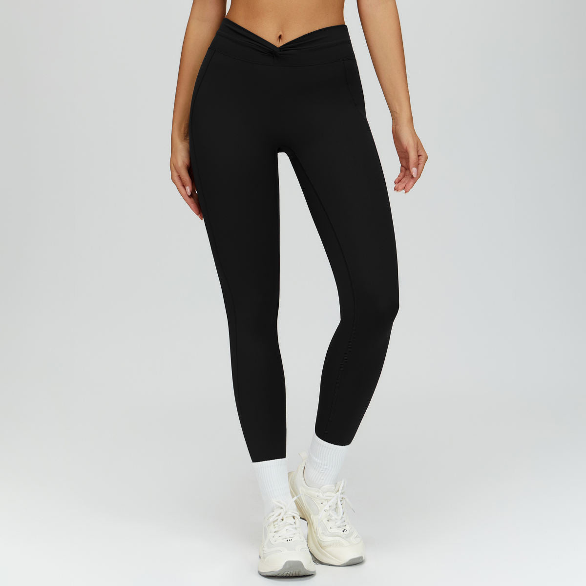 Women's High-waisted Twisted-pleat Fitness Pants