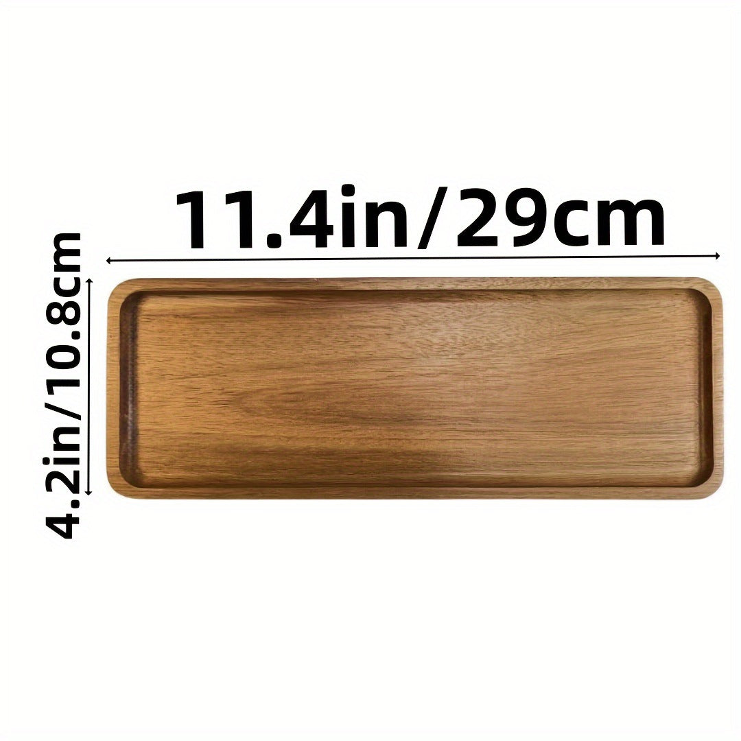 Wooden Tray Enclosing A Snack Plate Japanese-style Tea Tray