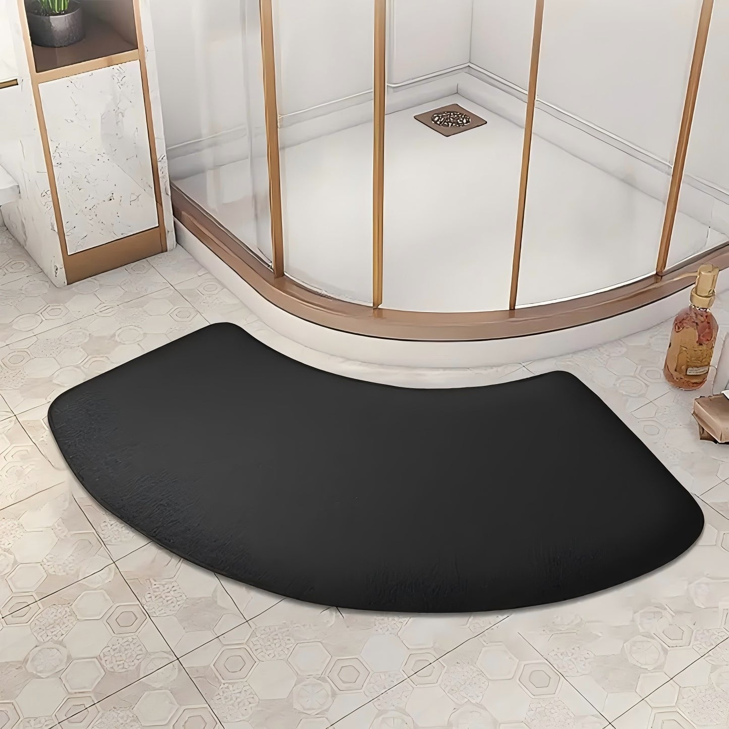 Fan-shaped Bath Mat  Water-absorbent And Anti-slip