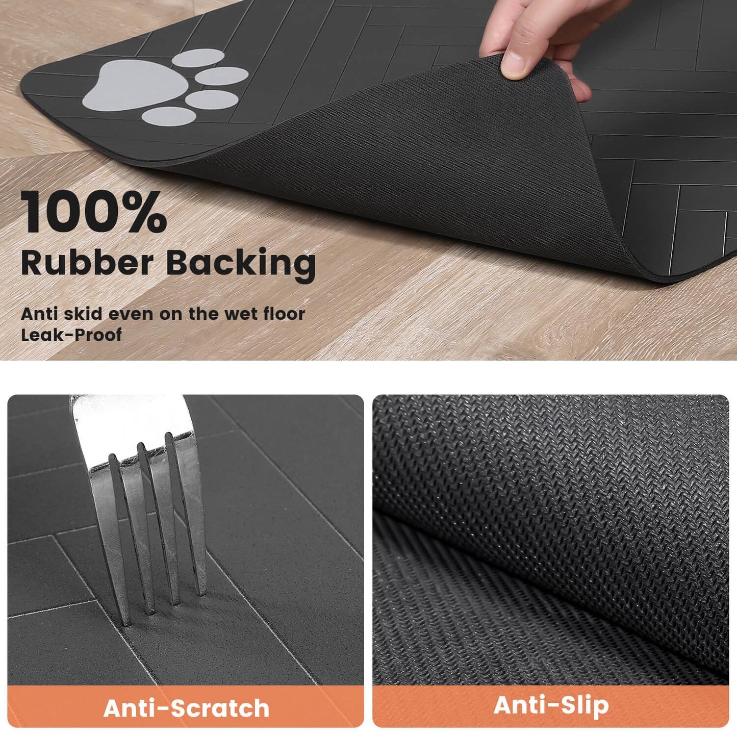 Pet Feeding Mat-Absorbent Pet Placemat For Food And Water Bowl, With Waterproof Rubber Backing, Quick Dry Water Dispenser Mat For Dog And Cat