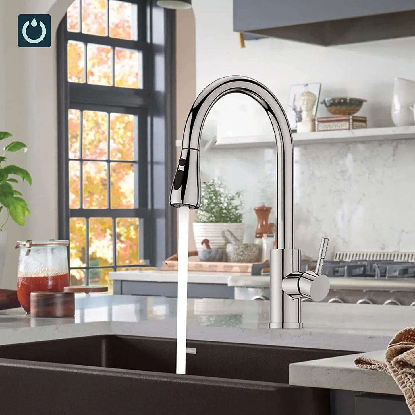 360 Kitchen Sink Mixer Taps Pull Out Spout Spray Single Lever Modern Mono Tap