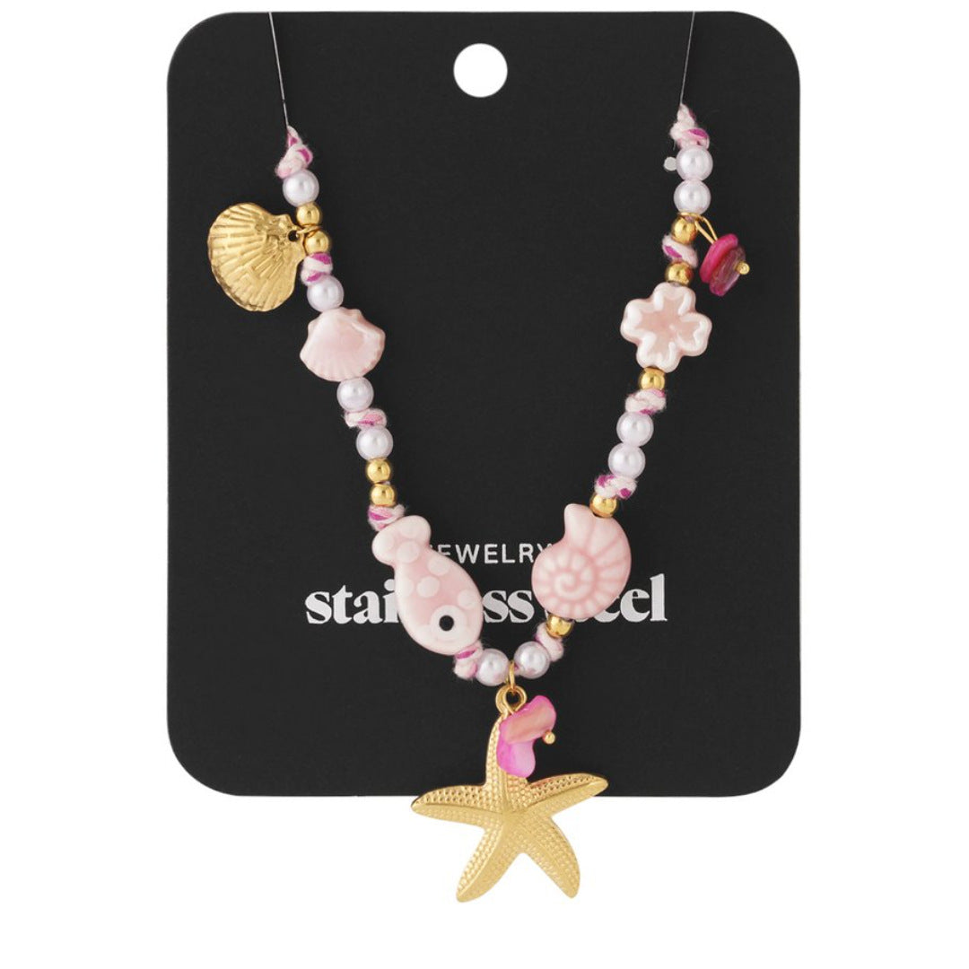 New Starfish Pendant And Small Fish Necklace