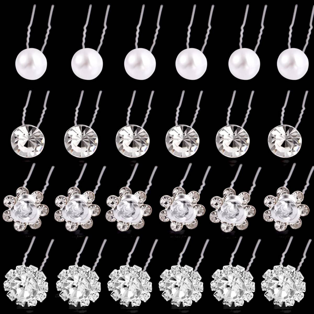 Rhinestone Bridal Updo Flower Hair Fork Hair Clip