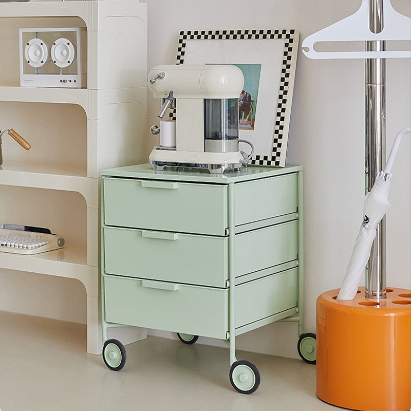 Mobile Storage Cabinet In Cream Tones Home Bedside Table