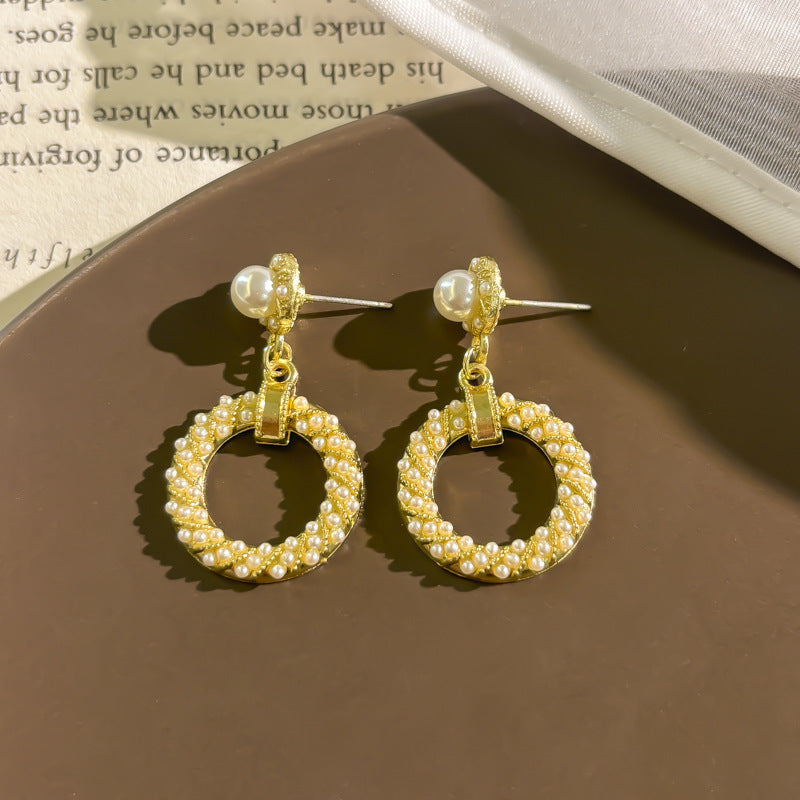 Vintage Gold Chunky Hoop Earrings For Women Fashion Retro Style Jewelry