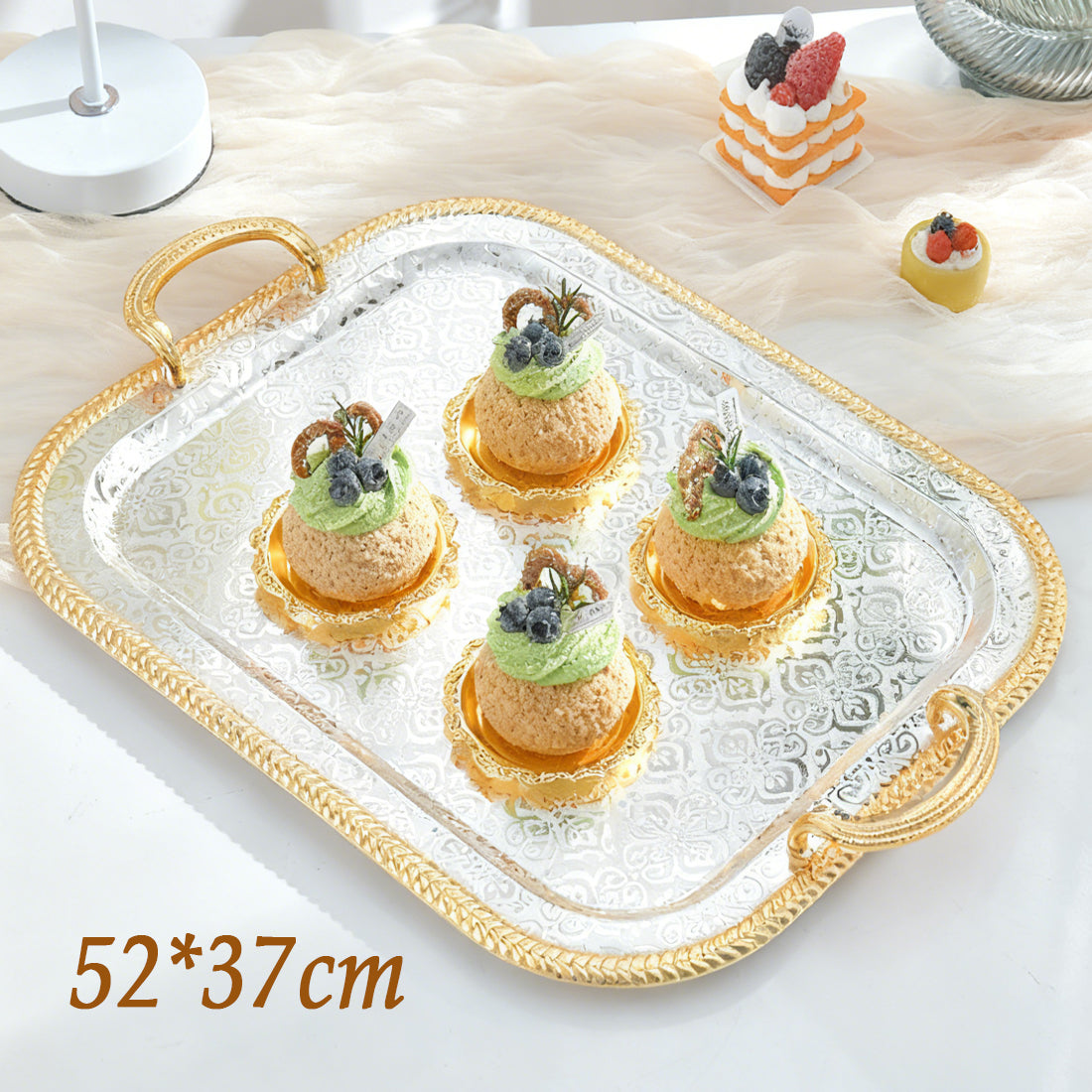 Rectangle Serving Tray With Handles For Gift Serving Tray Rectangle Decorative UK