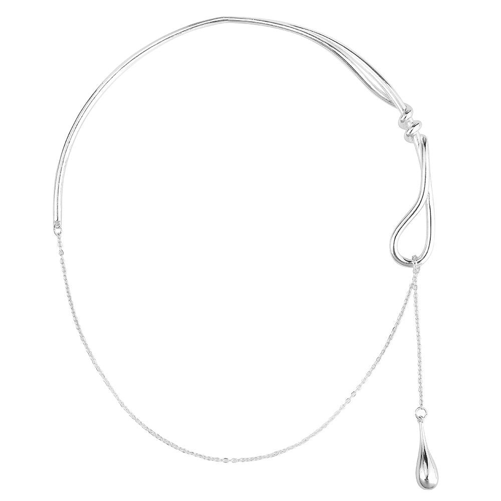 European Spanish Style Irregular Water Drop Necklace For Women, Minimal Unique Design Jewelry, Vintage Luxury Elegant Accessories