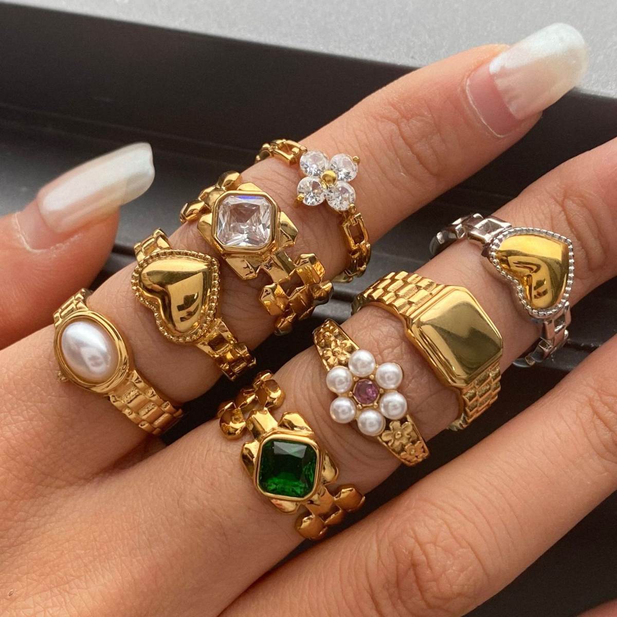 Ring Titanium Steel No Fading Female Accessories