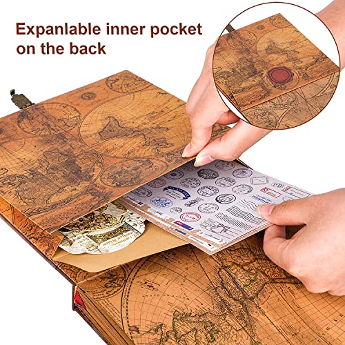 JIMBON Our Adventure Book Scrapbook Photo Album Retro Style Embossed Letter Cover Travel Diary Journal Scrap Book Kit For ...