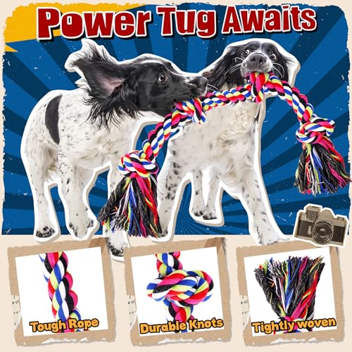 Forfon Tough & Strong Dog Toy for Aggressive Chewers – Tough Chew Toys for Large Dogs, Ideal for Tug-of-War & Teeth Cleani...