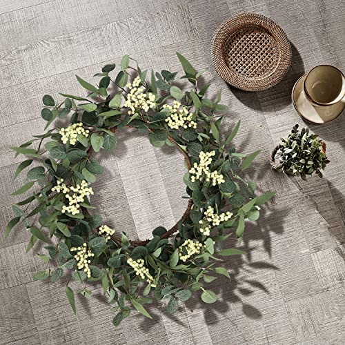 Pinkpum 20'' Eucalyptus Wreath for Front Door, Porch, Window - Green Decor for Home, Farmhouse - Spring, Summer, Fall, All...