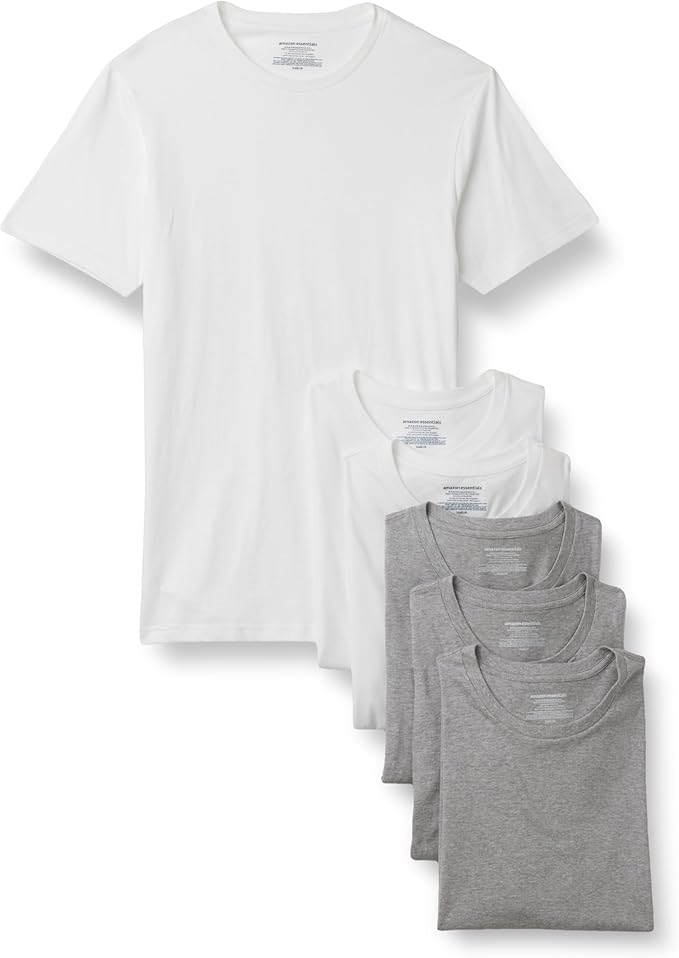 Amazon Essentials Men's Slim Fit Cotton Crew Neck Undershirts