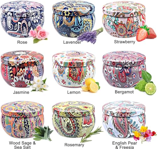 Scented Candles Gift Set for Women, 9 Pack Aromatherapy Candles for Home Scented, 180 Hour Long Lasting Soy Candle Lavende...
