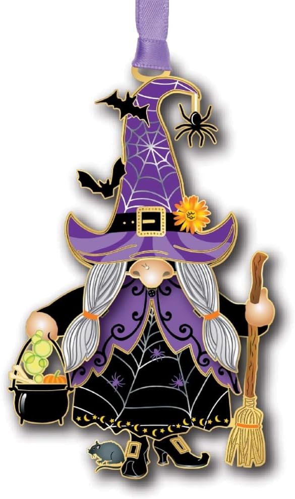 Beacon Design Witch Gnome Hanging Ornaments - Halloween Tree Ornament, 100% Brass Witching Hour Keepsake Gift, Spooky and ...