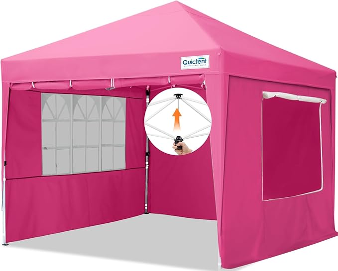 Quictent Easy Pop up Canopy Tent 10'x10' with 4 Detachable Window Sidewalls, One Person Setup, Waterproof Outdoor Portable...