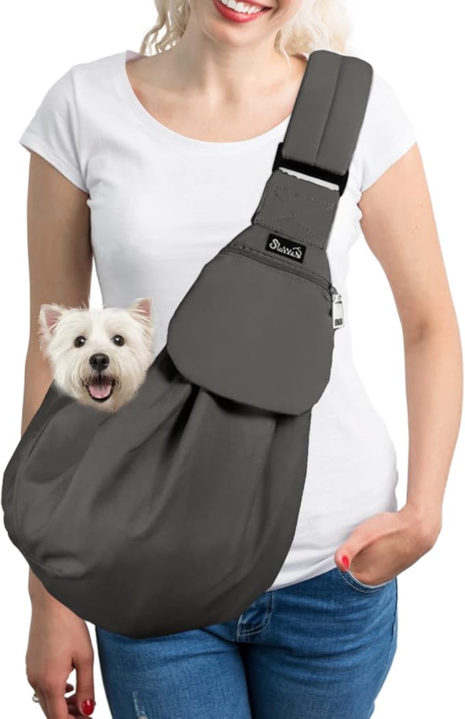SlowTon Dog Carrier Sling - Thick Padded Shoulder Strap Adjustable Dog Carriers for Small Dogs, Puppy Carrier Purse for Pe...
