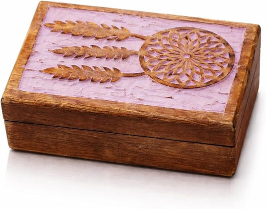 Birthday Gift Ideas Handmade Decorative Wooden Dream Catcher Jewelry Box Jewelry Organizer Keepsake Box Treasure Chest Tri...