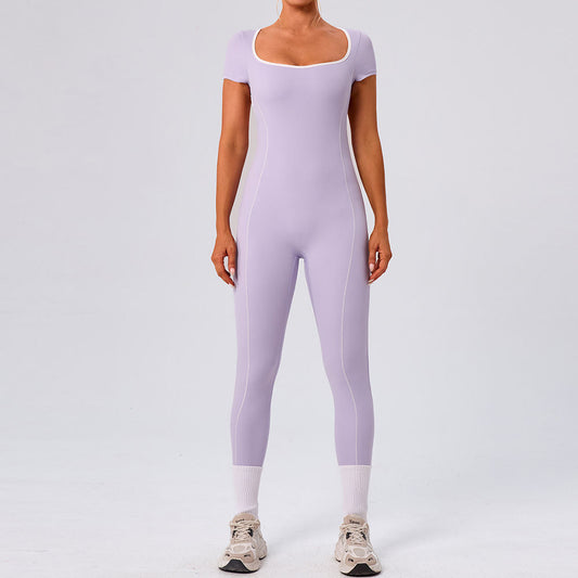Womens Slim-fit Hollowout Jumpsuit Yoga Wear