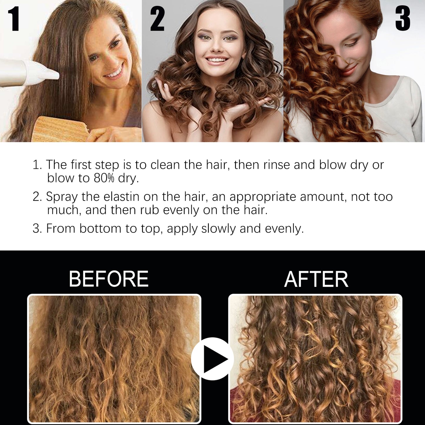 Jaysuing Hair Styling Spray, Hair Styling Moisturizing Fragrance Long-Lasting Dry Gel Gel Hair Styling Gel Water