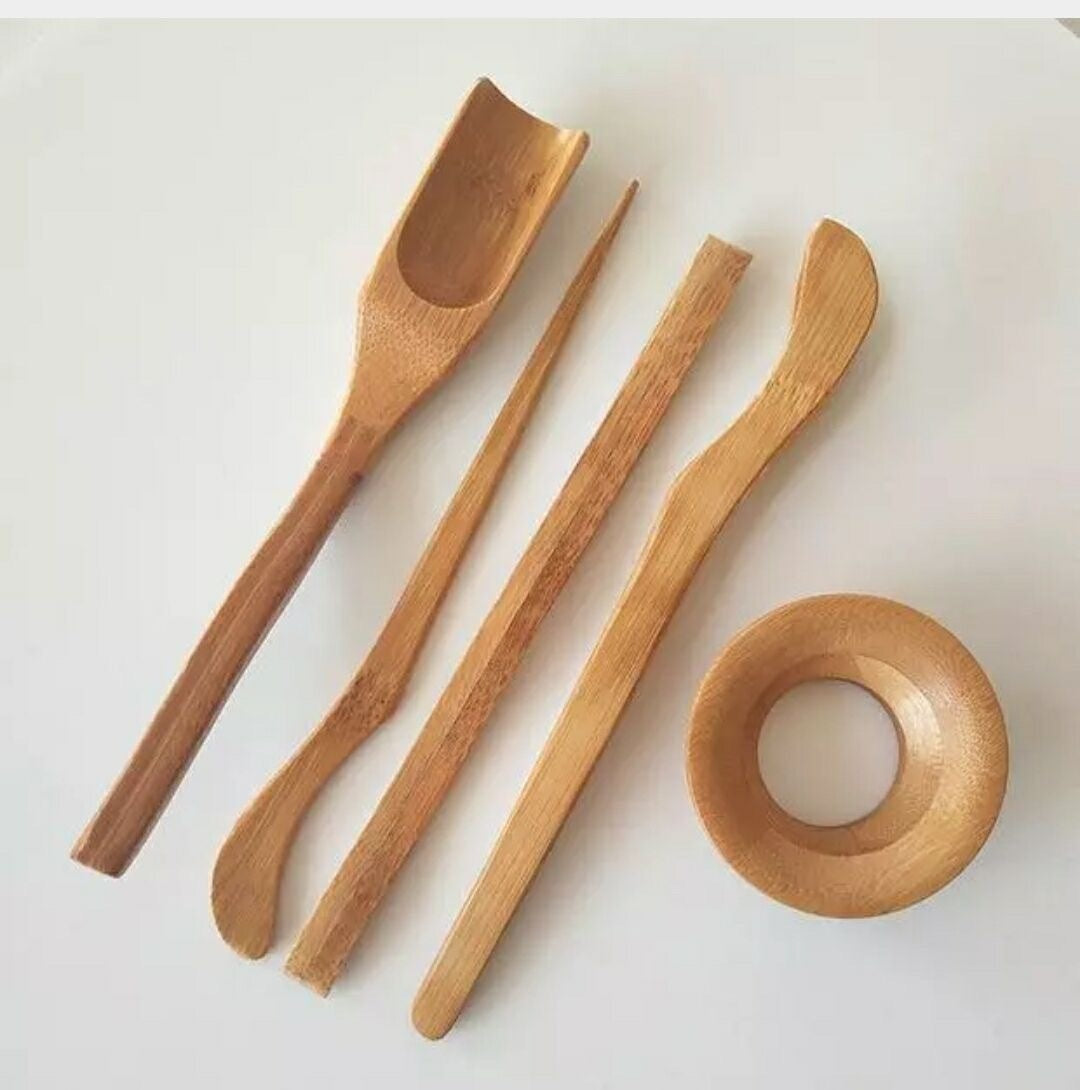Kung Fu Tea Set Tea Ceremony Accessories Bamboo Solid Wood Five-Piece Set