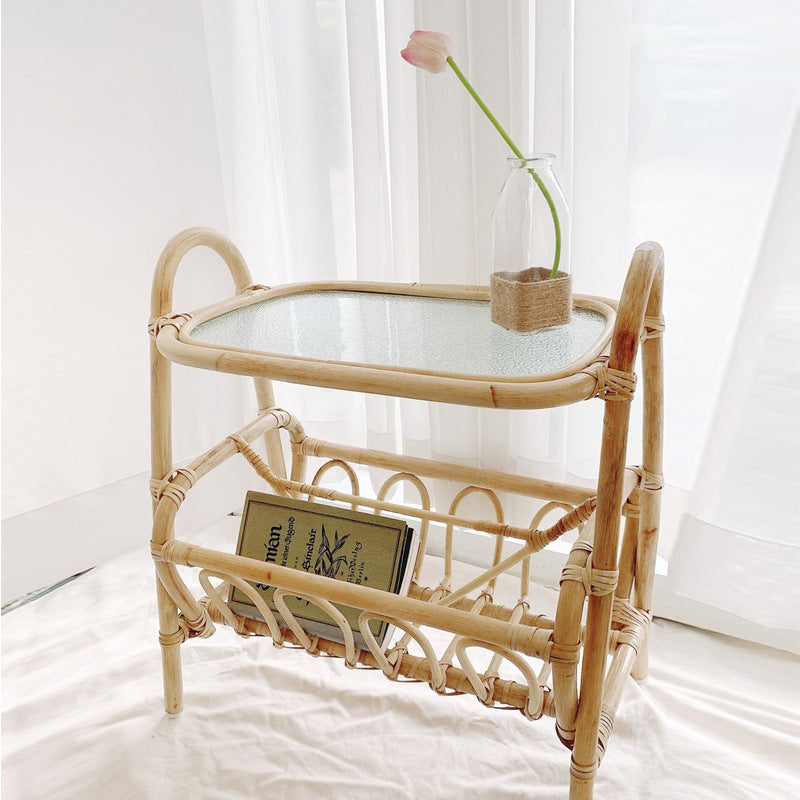 Rattan Storage Rack, Wabi-sabi Style Tea Table, Vintage