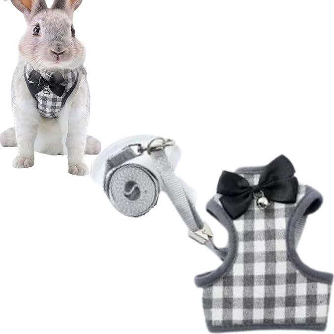 Pet Harness,Rabbit Harness and Leash Set, Cute Mesh Breathable Pet Vest Outdoor Camping Hiking Training, Bunny Jacket for ...